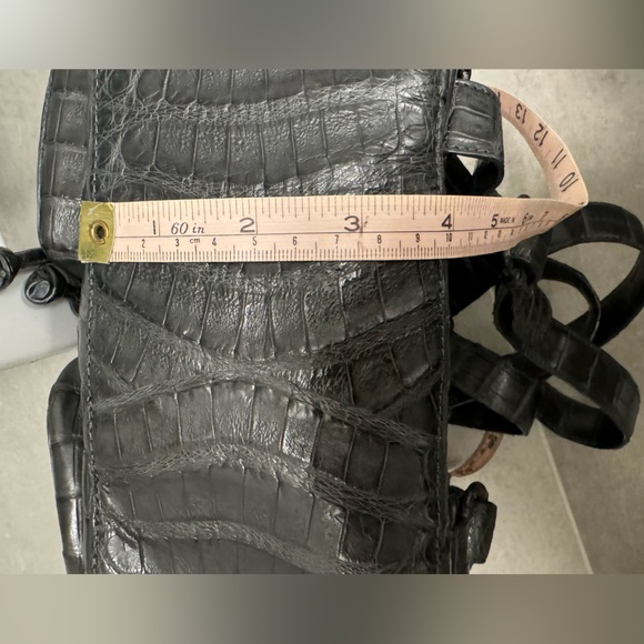 Nancy Gonzalez Authentic NEW REAL Crocodile Backpack, medium, dark gray - Picture 9 of 11